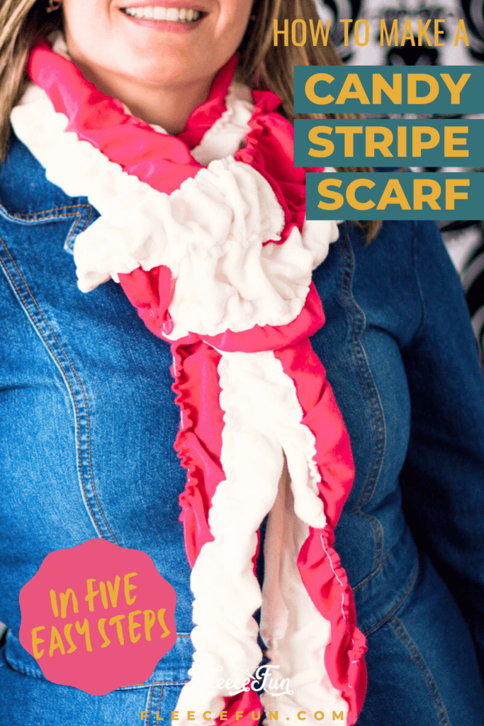 fleecefun candy stripe scrunch scarf free template and tutorial