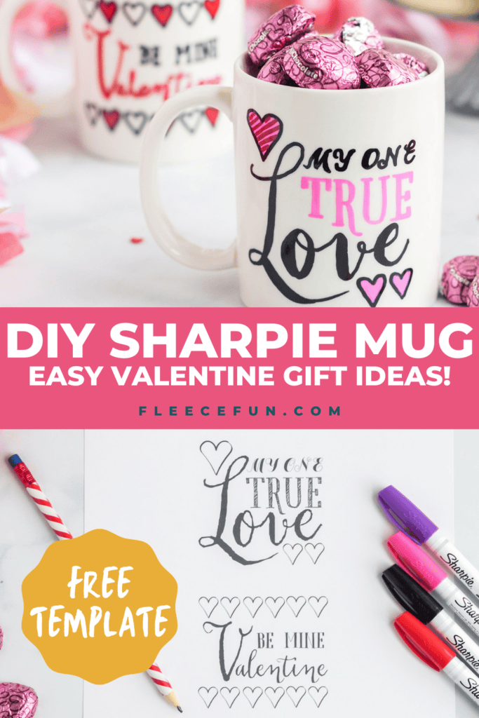 DIY sharpie mug project featuring fleecefun and free template and tutorial.