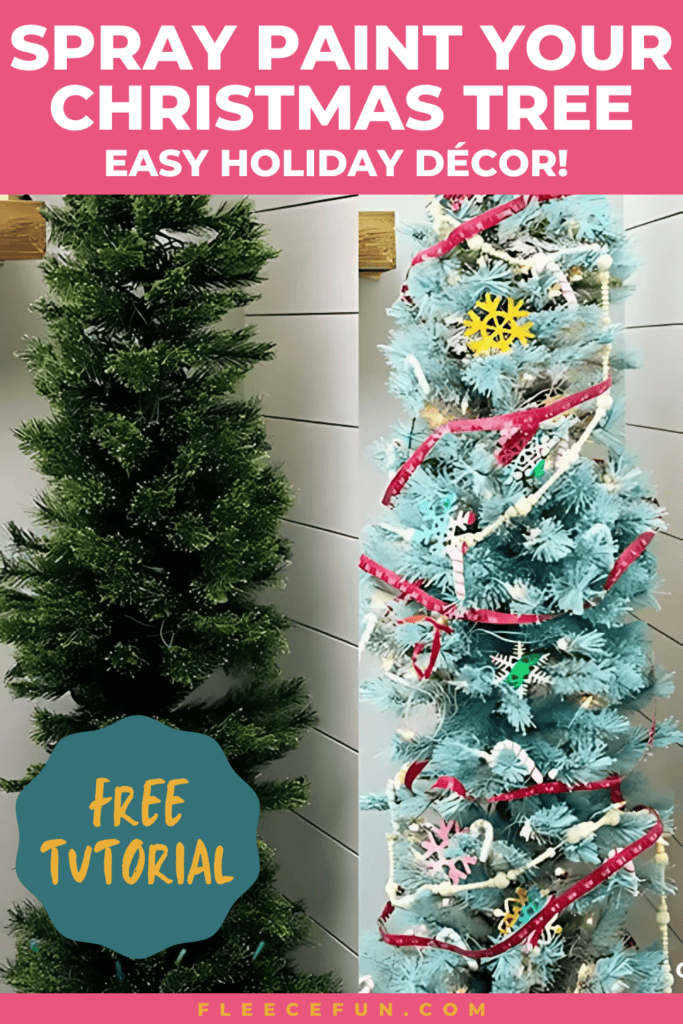 Step-by-step guide to prepping a pre-lit tree for paint, detailed on fleecefun with a free template and tutorial.