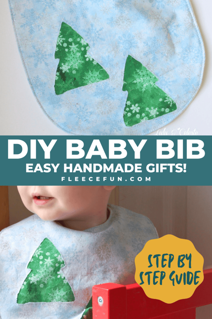 Handmade baby bib sewing instructions from fleecefun’s free template.