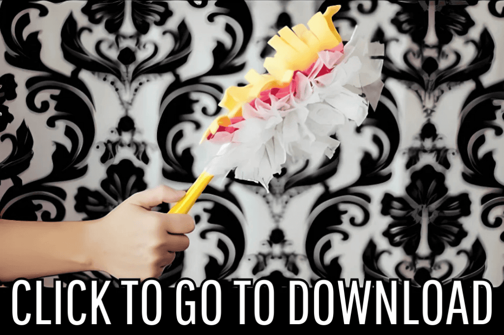 a washable duster tutorial, perfect for beginner projects, made with free pattern and step by step tutorial from fleece fun, with the text "CLICK TO GO TO DOWNLOAD" displayed at the bottom.