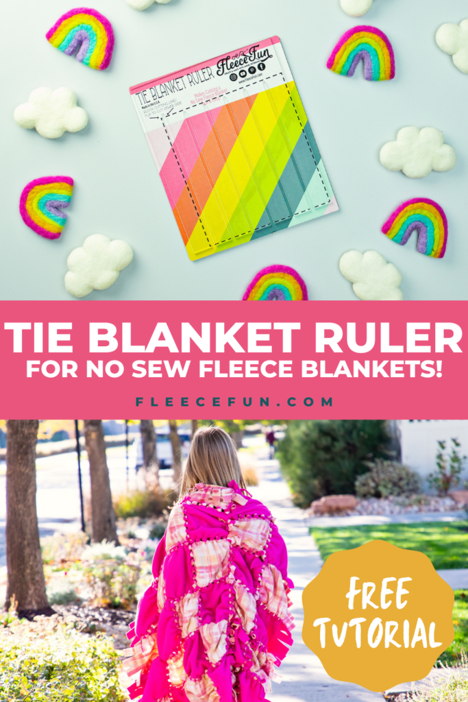 Learn how to make a no-sew fleece blanket using the fleecefun tie blanket ruler.