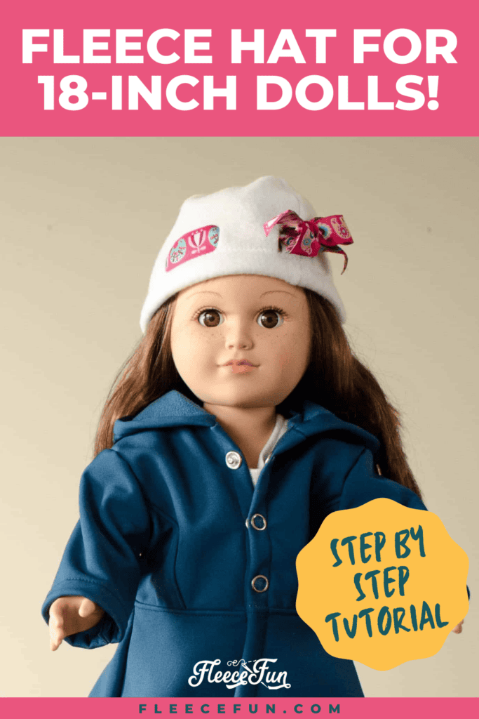 Learn how to sew an adorable 18-inch doll hat with fleecefun’s free template and tutorial.