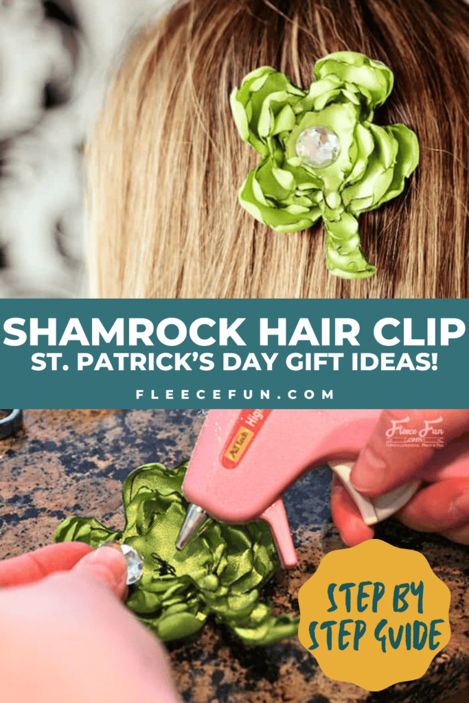 Create a chic shamrock hair clip with this fleecefun free template and tutorial.