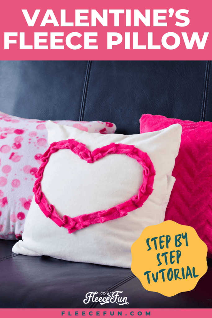 DIY Valentine's fleece pillow with a free template and tutorial by fleecefun