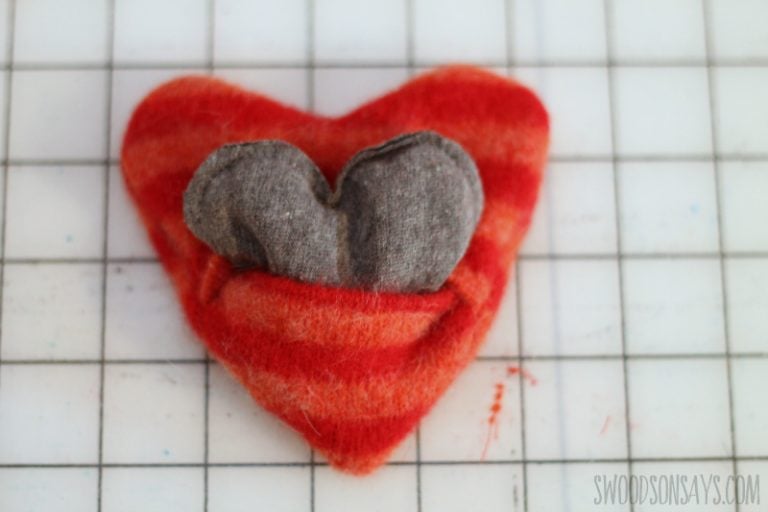 flipping the heart right side out