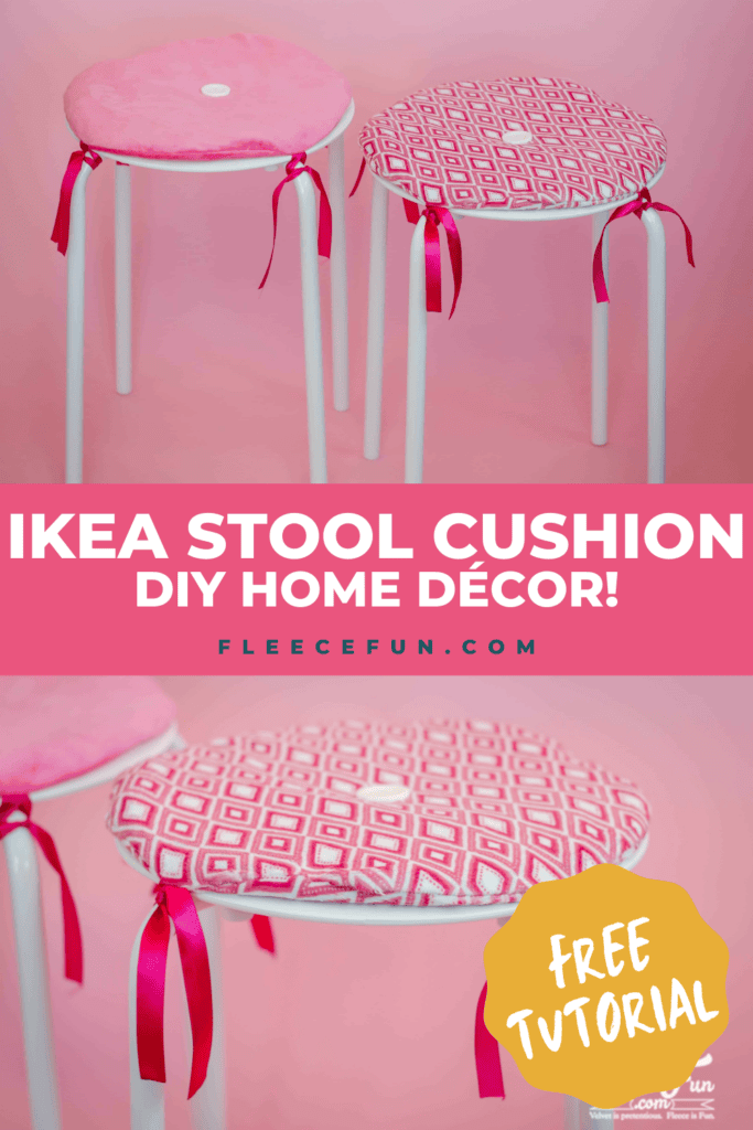 Ikea fabric stool cushion tutorial from fleecefun with a free template and easy instructions