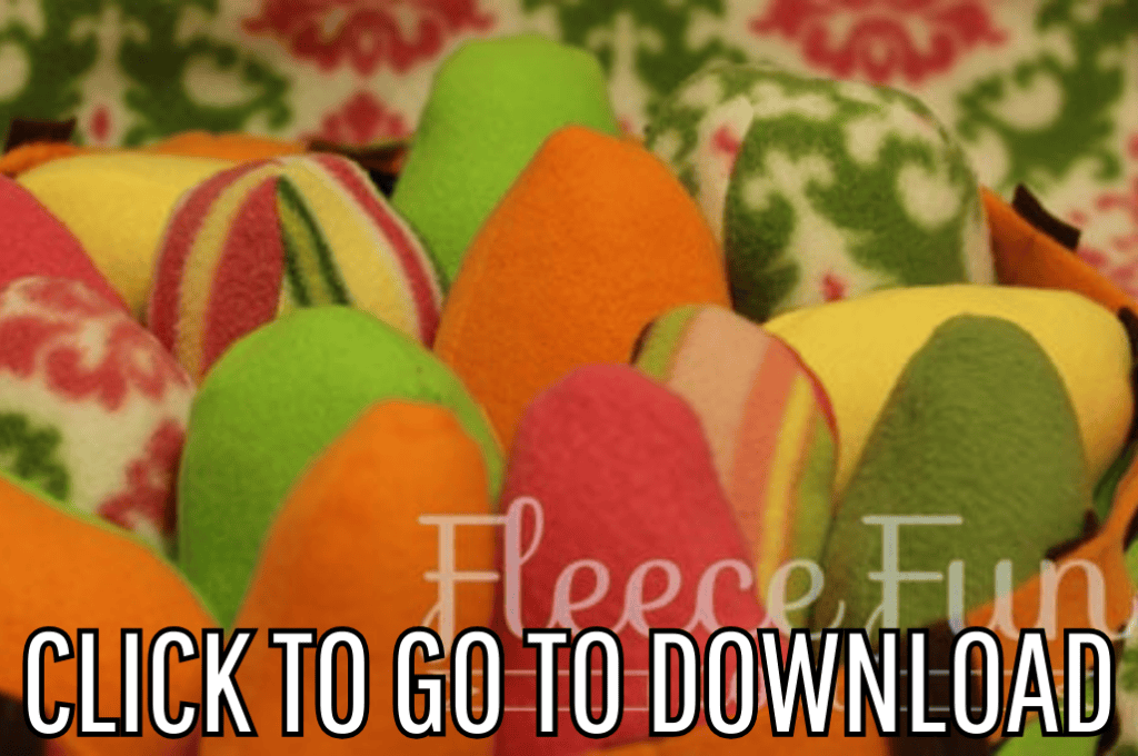 Fleece Eggs and Basket, perfect for Easter decor, DIY crafts, and handmade gifts, ideal for kids' activities, made with free pattern and step by step tutorial, from fleece fun, with the text "CLICK TO GO TO DOWNLOAD" displayed at the bottom.