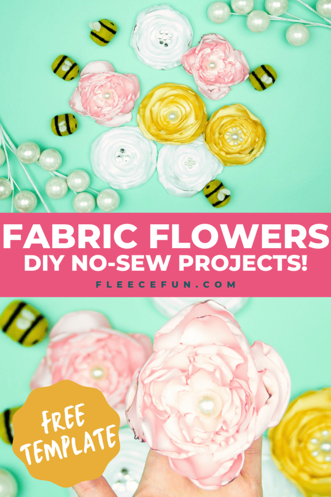 Create beautiful DIY fabric flowers with this free template and tutorial from fleecefun.