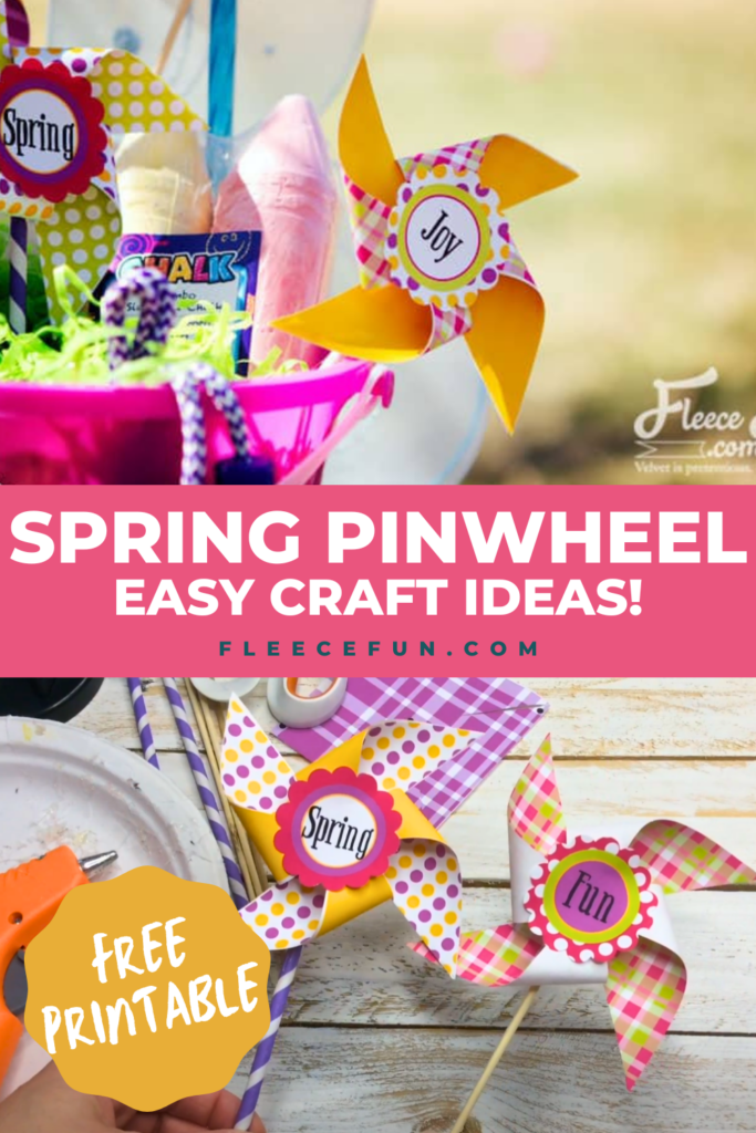Create colorful spring pinwheels with this free template and tutorial from fleecefun.