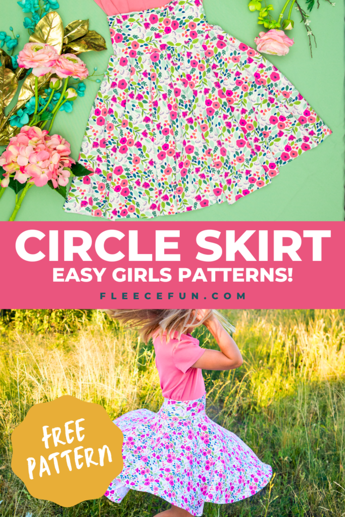 Learn how to sew a circle skirt for girls with this fleecefun free template and tutorial.