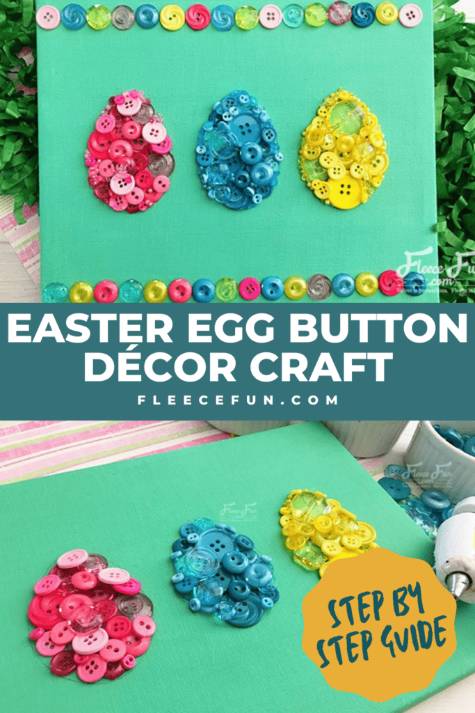 Create a beautiful Easter egg button décor with this free tutorial from fleecefun.
