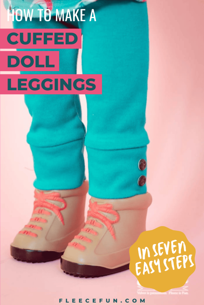 Finished leggings. FREE Legging pattern and DIY Tutorial. Perfect under tunics, shirts, skirts and dresses these leggings will be a perfect staple for you doll’s wardrobe. Make them in several colors for a quick easy way to bulk up your daughter’s wardrobe.