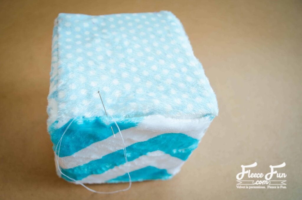 stuffing and finishing the abc block. I love these giant blocks you can make for baby. So cute and a great DIY idea for a baby to play with. Love sewing for baby.