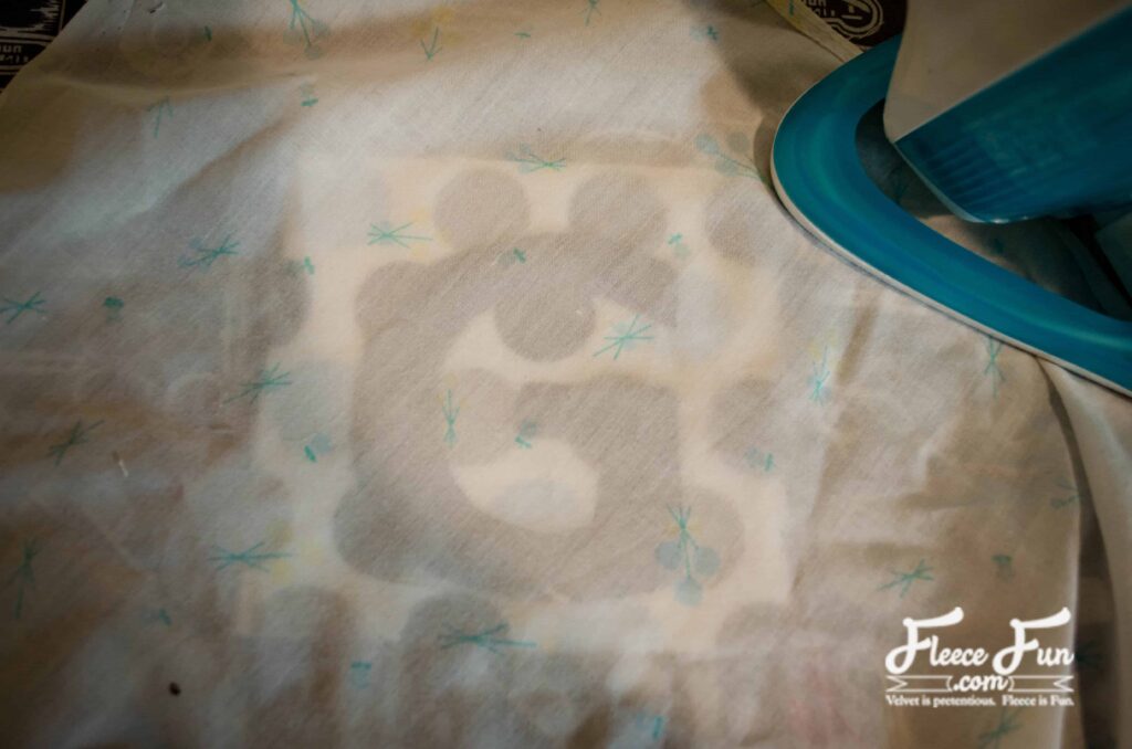 fusing the letter to the square