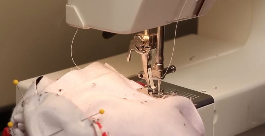 Sewing the block together.