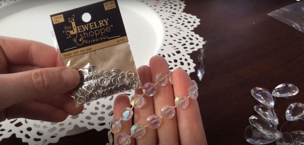 Adding the bead swags.