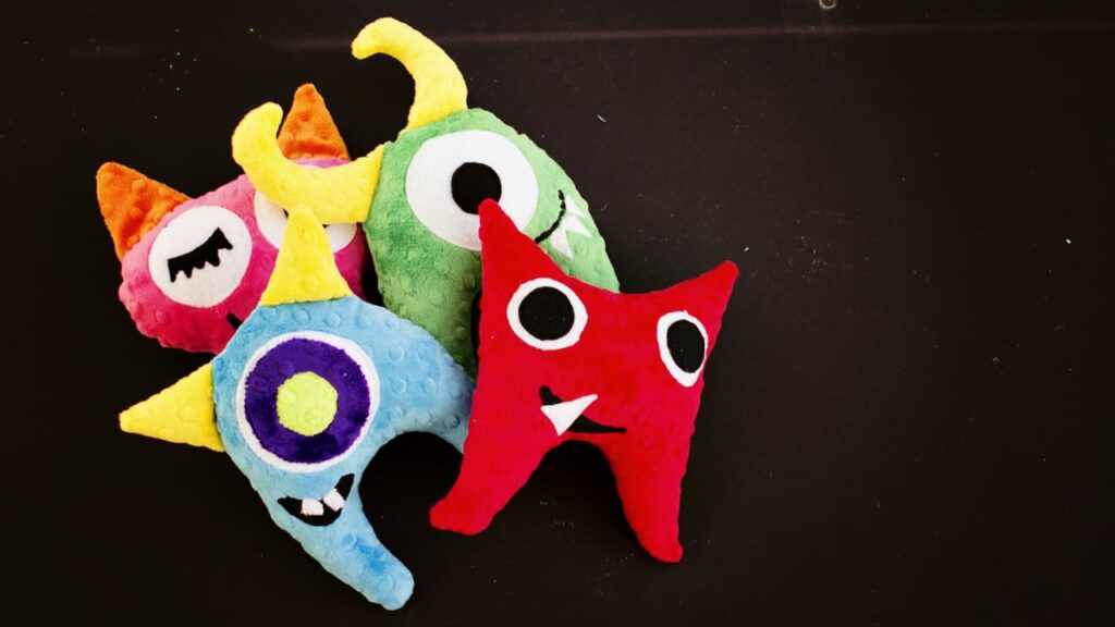 Monster softies made with minky.