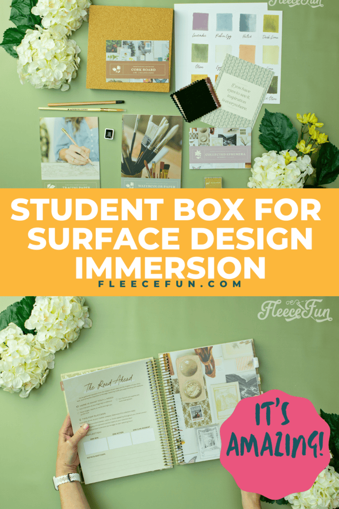 What is in the 2026 student box for Bonnie Christine's Immersion (Surface Design)?  Learn what's inside and more about the Surface Design Immersion course.