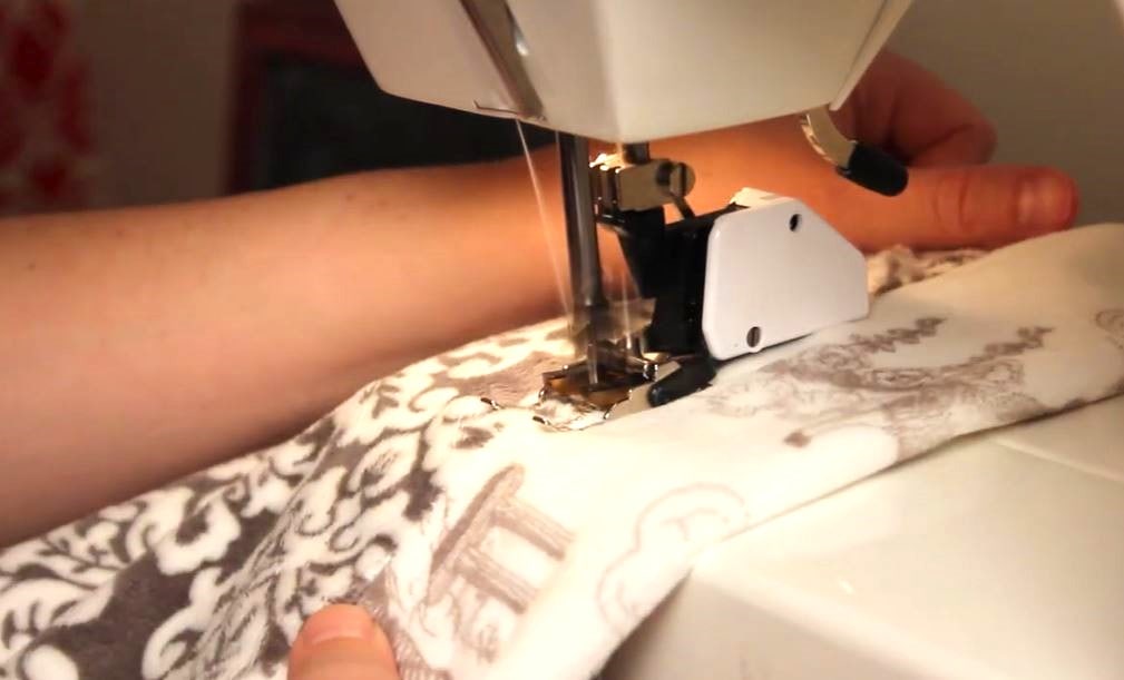 Sewing gap shut.