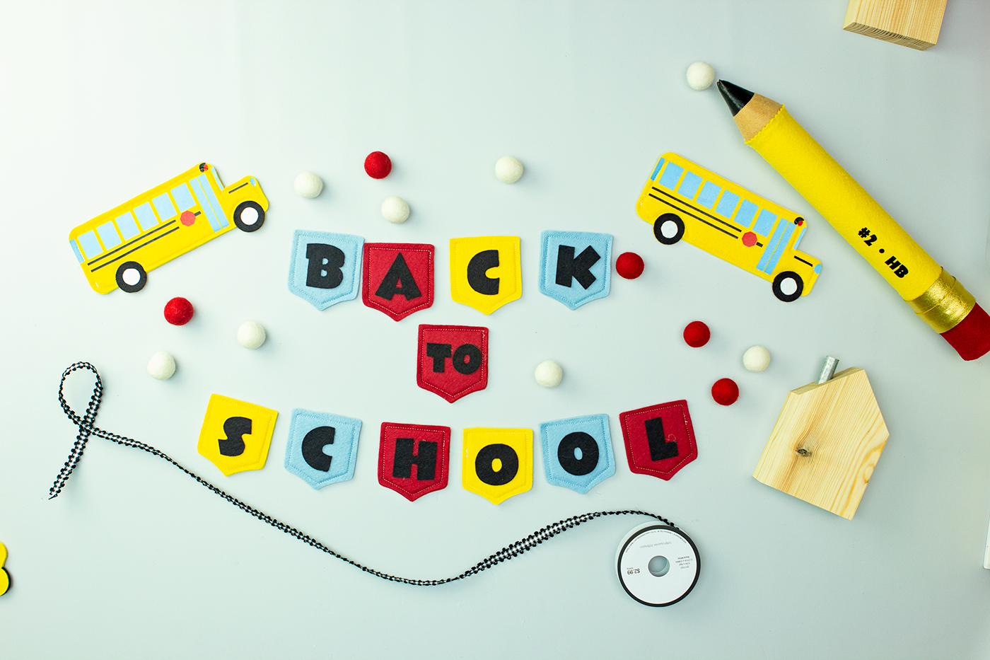 Back to School Bus Banner SVG Pattern